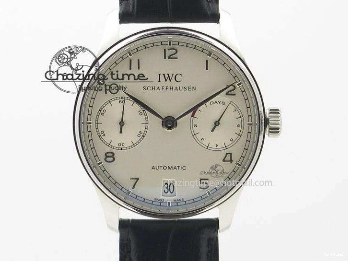 MIROTIME 0416 Breathable Portuguese Real PR IW500127 ZF 1:1 Best Edition Gray Red Dial On Black Leather Strap A 7332